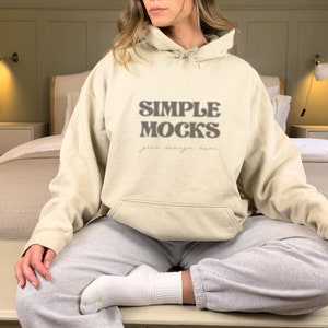 Gildan 18500 Mockup | Gildan Sand Hoodie Mockup | Sweatshirt Model Mockup | Gildan Sand | 18500 Sand | Gildan Hoodie | Simple Mockup