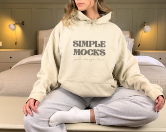 Gildan 18500 Mockup | Gildan Sand Hoodie Mockup | Sweatshirt Model Mockup | Gildan Sand | 18500 Sand | Gildan Hoodie | Simple Mockup