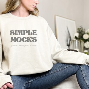 Gildan 18000 Mockup | Gildan Sand Sweatshirt Mockup | Sweatshirt Model Mockup | Gildan Sand | 18000 Sand | Simple Mockup