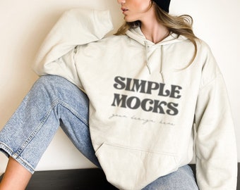 Gildan 18500 Mockup | Gildan Sand Hoodie Mockup | Sweatshirt Model Mockup | Gildan Sand | 18500 Sand | Gildan Hoodie | Simple Mockup