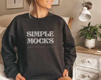 Gildan 18000 Mockup | Gildan Black Sweatshirt Mockup | Sweatshirt Model Mockup | Simple Mockup