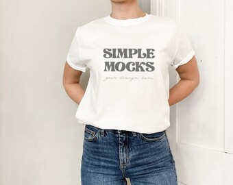Gildan 64000 Mockup | Gildan White T Shirt Mockup | Gildan 64000 Model Mockup | White T-shirt Mockup | Simple Mockup