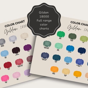 Gildan 18000 Color Chart Color Chart for Sweatshirt sGildan 18000 Mockup Color Swatch Gildan 18000 | Realistic Color Chart Model Mockup