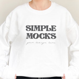 Gildan 18000 Mockup | Gildan White Sweatshirt Mockup | Sweatshirt Model Mockup | Simple Mockup