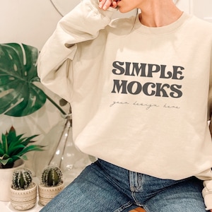 Gildan 18000 Mockup | Gildan Sand Sweatshirt Mockup | Sweatshirt Model Mockup | Gildan Sand | 18000 Sand | Simple Mockup