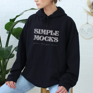 Gildan 18500 Mockup | Gildan Black Hoodie Mockup | Sweatshirt Model Mockup | Gildan Black | 18500 Black | Gildan Hoodie | Simple Mockup