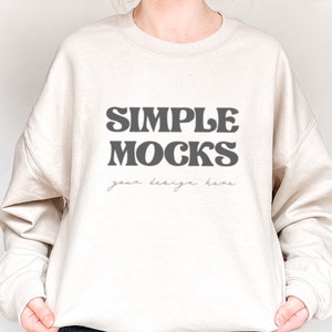Gildan 18000 Mockup | Gildan Sand Sweatshirt Mockup | Sweatshirt Model Mockup | Gildan Sand | 18000 Sand | Simple Mockup