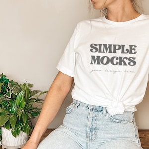 Bella Canvas 3001 Maquette | Bella Canvas White T Shirt Maquette | Bella Canvas 3001 Modèle Mockup | Maquette blanche de T-shirt | Simple maquette