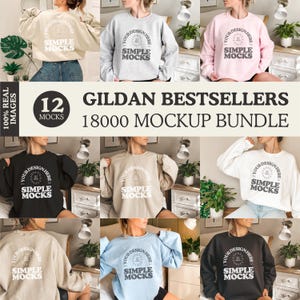 Gildan 18000 Mock Up Bundle Mockup Sweatshirt Bundle Gildan 18000 Crewneck Mockup Bundle
