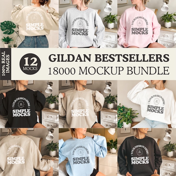 Gildan 18000 Mock Up Bundle Mockup Sweatshirt Bundle Gildan 18000 Crewneck Mockup Bundle