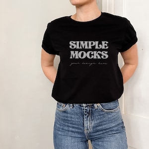 Gildan 64000 Mockup | Gildan schwarz T Shirt Mockup | Gildan 64000 Modell Mockup | Schwarzes T-shirt Mockup | Einfaches Mockup