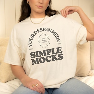 Gildan 5000 Mockup Gildan Natural T Shirt Mockup Gildan 5000 Model Mockup Natural T-shirt Mockup Natural Oversized Gildan 5000 Mockup