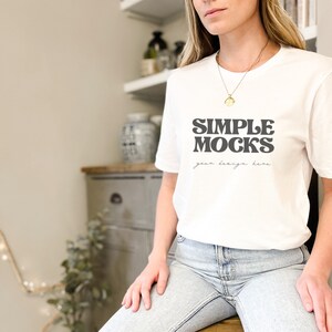 Bella Canvas 3001 Maquette | Bella Canvas White T Shirt Maquette | Bella Canvas 3001 Modèle Mockup | Maquette blanche de T-shirt | Simple maquette