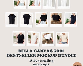 Bella Canvas 3001 Mock Up Bundle Mockup Tshirt Bundle Bella Canvas Bestseller Crewneck Mockup Bundle