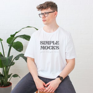 Bella Canvas 3001 Mockup | Bella Canvas White T Shirt Mockup | Male Model Mockup | Mens White T-shirt Mockup | Man Bella Canvas 3001 Mockup