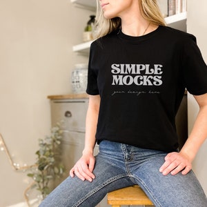 Gildan 64000 Mockup | Gildan Black T Shirt Mockup | Gildan 64000 Model Mockup | Black T-shirt Mockup | Simple Mockup