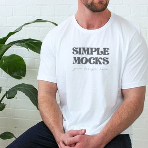 Bella Canvas 3001 Mockup | Bella Canvas White T Shirt Mockup | Male Model Mockup | Mens White T-shirt Mockup | Man Bella Canvas 3001 Mockup