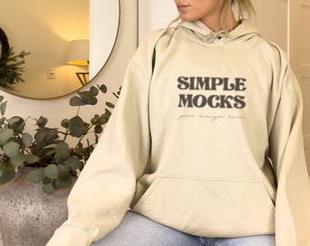 Gildan 18500 Mockup | Gildan Sand Hoodie Mockup | Sweatshirt Model Mockup | Gildan Sand | 18500 Sand | Gildan Hoodie | Simple Mockup
