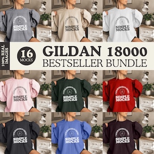 Gildan 18000 Mock Up Bundle Mockup Sweatshirt Bundle Gildan 18000 Crewneck Mockup Bundle