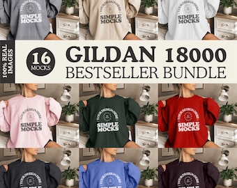 Gildan 18000 Mock Up Bundle Mockup Sweatshirt Bundle Gildan 18000 Crewneck Mockup Bundle