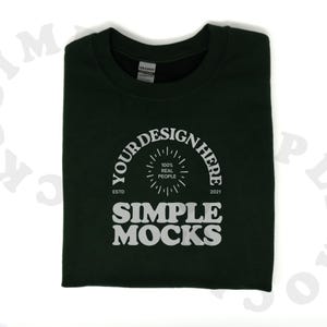 Gildan 18000 Mockup | Gildan Forest Green Flat Lay Sweatshirt Mockup | Sweatshirt Mock | Gildan Green | Simple 18000 Mock Up
