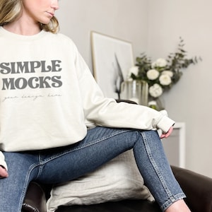 Gildan 18000 Mockup | Gildan Sand Sweatshirt Mockup | Sweatshirt Model Mockup | Gildan Sand | 18000 Sand | Simple Mockup