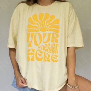 Comfort Colors C1717 Banana Mockup | Comfort Colors Banana Yellow Mockup | Yellow Shirt Mockup | Model Mockup  | Simple Mockup