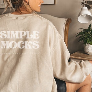 Gildan 18000 Mockup | Gildan 18000 Back Mockup | Gildan Sand Sweatshirt Mockup | Model Mockup | Back of Shirt Mockup
