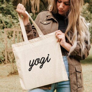 Yogi Tote bolsa yoga regalo esposa novia hermana amiga presente bienestar salud meditación fitness clase gimnasio