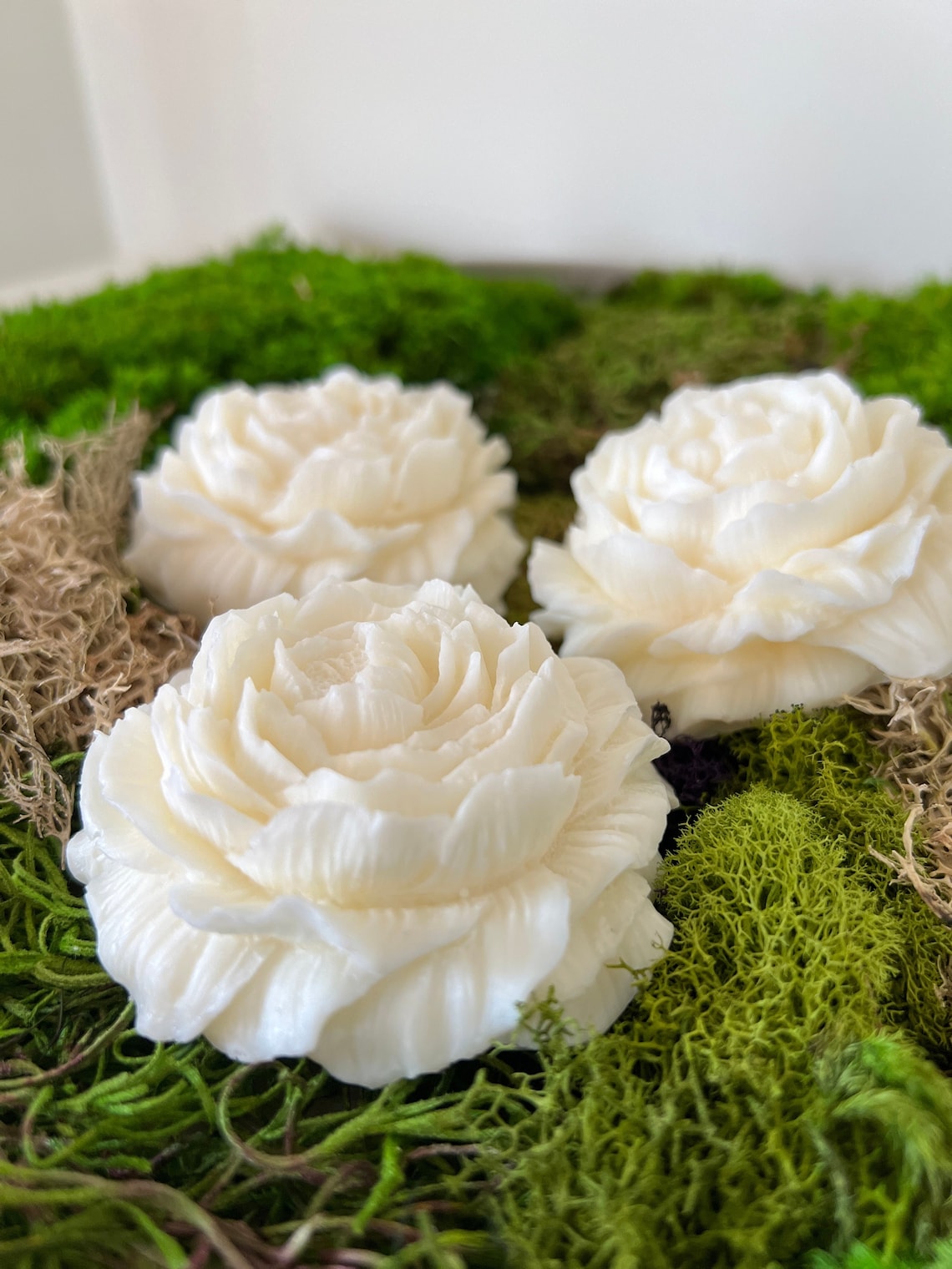 Peony Flower Candle Rose Shaped Candle Wedding Favour Etsy