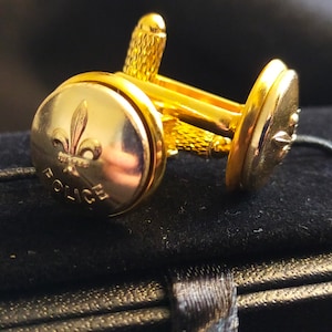 Canadian Quebec Police Gold Coloured Tunic Button Cufflinks. Handmade in UK.