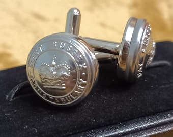 Historic West Sussex Police Very Smart Genuine Tunic Button Cufflinks. Handmade.