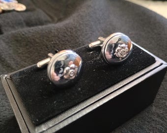 West Yorkshire Fire Service Tunic Button Cufflinks. Handmade.