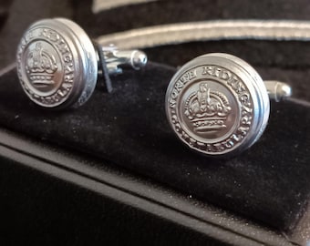 North Riding Police Genuine Tunic Button Cufflinks. Handmade In The UK