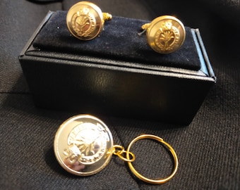 Welsh Guards Tunic Collar Button Cufflinks. Handmade in UK.