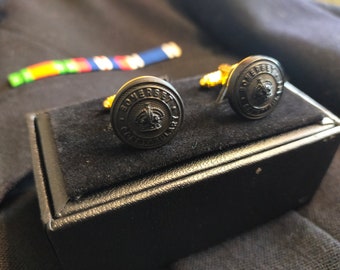 Vintage 1902 - 1953 Somerset Police Tunic Button Cufflinks. Handmade in the UK. Free matching keyring.