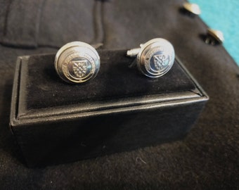 Historic North Yorkshire Fire Service Rare Tunic Button cufflinks. Handmade.