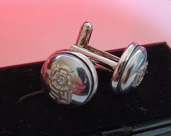 South Yorkshire Fire Service Tunic Button Cufflinks. Handmade.