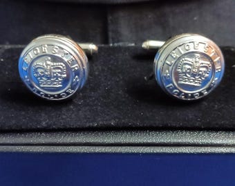 Historic Leicester Constabulary Police Tunic Button Cufflinks. Handmade in the UK.