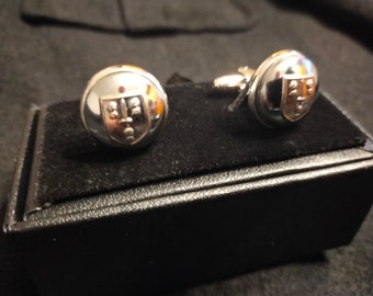 Historic Cheshire Fire Service Genuine Tunic Button Cuff Links. Hand Made In The UK. Very Smart!