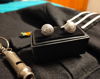 Historic Plymouth Constabulary Genuine Police Tunic Button Cufflinks. Handmade.