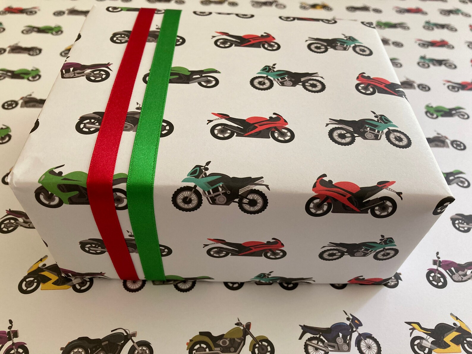 Motorbikes Wrapping Paper / Gift Wrap With FREE Gift Tag Etsy