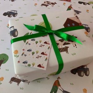 Tractors/Farming Wrapping Paper / Gift Wrap with FREE gift tag