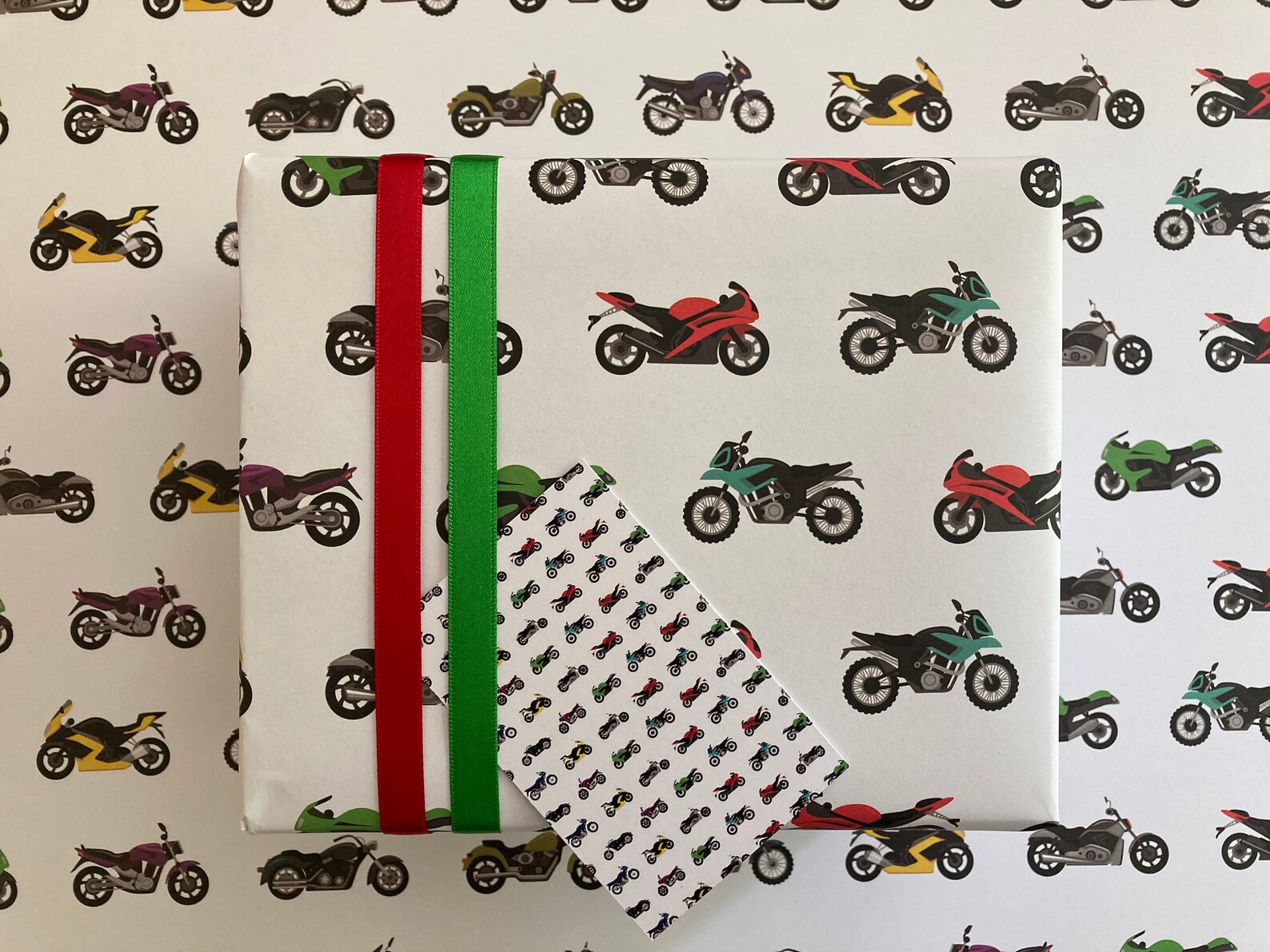 Motorbikes Wrapping Paper / Gift Wrap With FREE Gift Tag Etsy