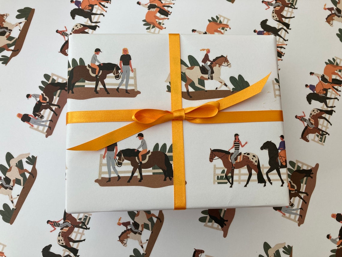 Horses Wrapping Paper / Gift Wrap With FREE Gift Tag Etsy UK