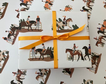 Horses Wrapping Paper / Gift Wrap with FREE gift tag