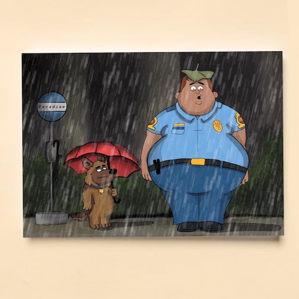 Paradise PD Dusty Marlow und Bullet - My Neighbor Totoro Handgezeichnet Digitaldruck A4