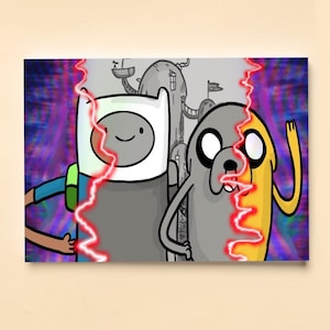 Adventure Time/Wandavision geïnspireerde digitale handgetekende A4 print (300 gsm kaart)