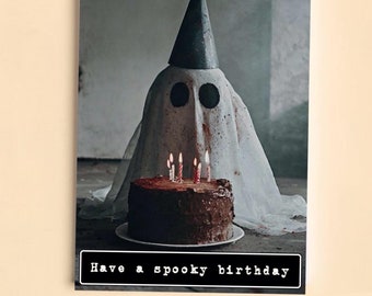 Have a spooky birthday/ horror birthday card A5 (can be personalised) - 300Gsm Card