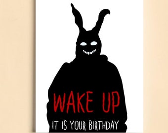 Donnie Darko inspired Birthday Card - A5 hand drawn print!   (300gsm card)